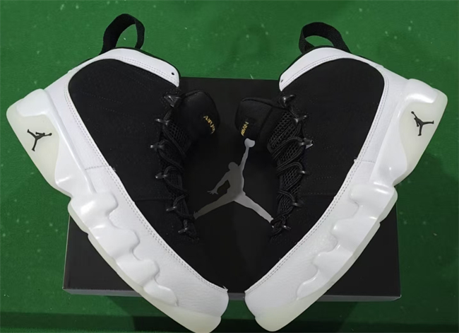 Men's Running weapon Air Jordan 9 Black/White Shoes 032